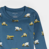 Petit Lem 2pc Pajama Set Construction Truck on cobalt blue KIDS'
