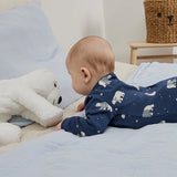 Petit Lem Sleeper Polar Bear on navy