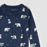Petit Lem 2pc Pajama Set Polar Bear on navy KIDS'