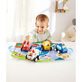 Hape E0076 Pull-Back Plush Car Set