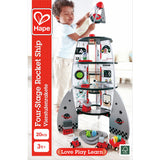 Hape E3021 Four-Stage 20 Piece Durable Wooden Rocket and Spaceship