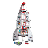 Hape E3021 Four-Stage 20 Piece Durable Wooden Rocket and Spaceship