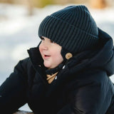 Calikids W2402 Ribbed Knit Hat Black Ink