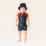 Nano 1pc Rashguard Navy & Orange Fish