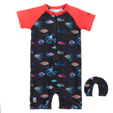 Nano 1pc Rashguard Navy & Orange Fish