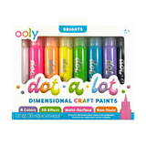 Ooly Dot-a-Lot 3D Dimensional Craft Paint - Brights - Set of 8