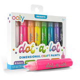 Ooly Dot-a-Lot 3D Dimensional Craft Paint - Brights - Set of 8
