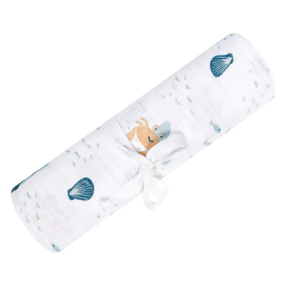 Perlimpinpin Cotton Muslin Swaddle Crabs