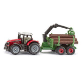 siku Massey Ferguson with Forestry Trailer