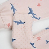 Petit Lem Sleeper Light Pink Dolphins Knit BABY