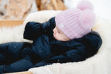 Calikids W2209 Baby 2 Pompom Knit Winter Hat NEWBORN Light Orchid