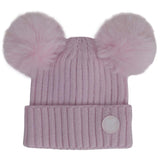 Calikids W2209 Baby 2 Pompom Knit Winter Hat NEWBORN Light Orchid