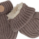 Calikids W2650 Knit Mitten w/cords Mocha