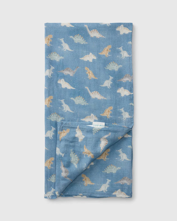 Loulou Lollipop Muslin Swaddle - Dinosaur Stomp