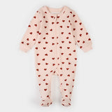 Petit Lem Sleeper Hearts Waffle on Peony