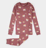 Petit Lem 2pc Pajama Set Rainbow Pegasus on dark pink KIDS'