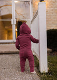 L'oved Baby FINAL SALE Fleece Zipper Romper Sugarplum
