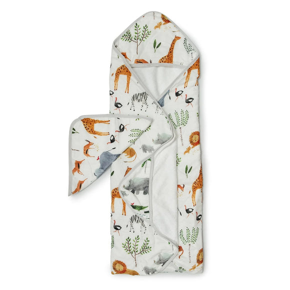 Loulou Lollipop Hooded Towel Set - Safari Jungle