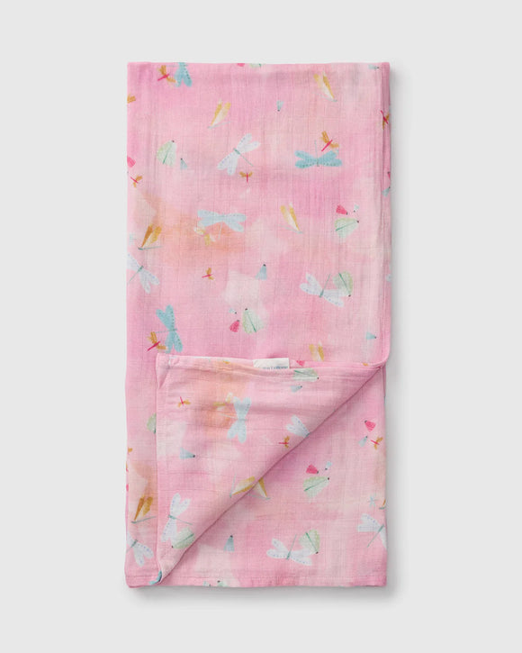 Loulou Lollipop Muslin Swaddle - Dancing Dragonflies