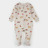 Petit Lem Sleeper Puppy Love Print on Beige