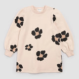 Miles The Label - Bold Flower Print on Almond Fleece Sweater Dress