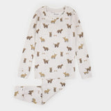 Petit Lem 2pc Pajama Set Highland Cow on Creme LunaKnit