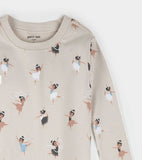 Petit Lem 2pc Pajama Set Ballerina on cream KIDS'