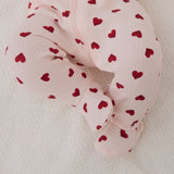 Petit Lem Sleeper Hearts Waffle on Peony