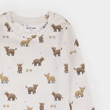 Petit Lem 2pc Pajama Set Highland Cow on Creme LunaKnit