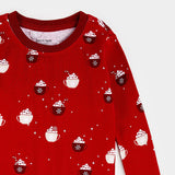 Petit Lem 2pc Pajama Set Hot Cocoa Print on Scarlet KIDS'