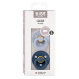 BIBS Pacifier Original COLOUR Latex 2pk Dusty Blue/Steel Blue