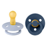 BIBS Pacifier Original COLOUR Latex 2pk Dusty Blue/Steel Blue