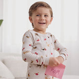 Petit Lem 2pc Pajama Set Puppy Love Print on Beige