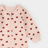 Petit Lem Sleeper Hearts Waffle on Peony