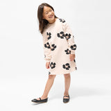Miles The Label - Bold Flower Print on Almond Fleece Sweater Dress