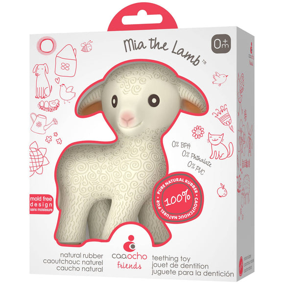 CaaOcho 100% Pure Natural Rubber Teether Toy -   Mia the Lamb