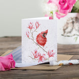 Gift Enclosure Card 'Blossom' Cardinal Bird