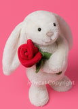 Jellycat Cream Bunny with Rose