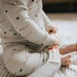 Petit Lem Rib Convertible Sleeper Hockey Print on Grey