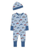 Little Me Coverall/Hat Colourful Cars