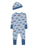 Little Me Coverall/Hat Colourful Cars