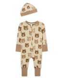 Little Me Coverall/Hat Bear Faces