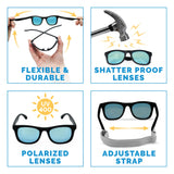 Jan & Jul Polarized Sunglasses Urban Black w/aurora lens