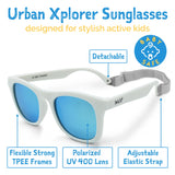 Jan & Jul Polarized Sunglasses Urban White w/aurora lens