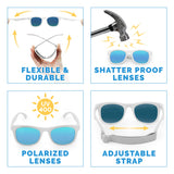 Jan & Jul Polarized Sunglasses Urban White w/aurora lens
