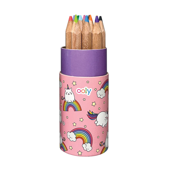 Ooly Draw 'n Doodle Mini Colored Pencils and Sharpener - Set of 12
