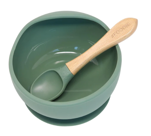 Glitter & Spice Silicone Bowl + Spoon Set Mossy Meadows
