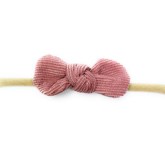 Baby Wisp Headband Corduroy Knot Dusty Rose BW1810