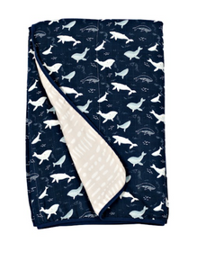 Loulou Lollipop Muslin Quilt Blanket - Whales