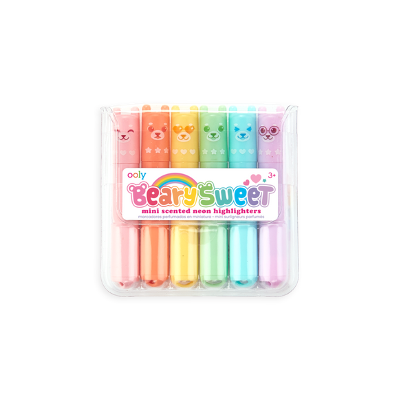 Ooly Beary Sweet Mini Scented Highlighters - 6pk